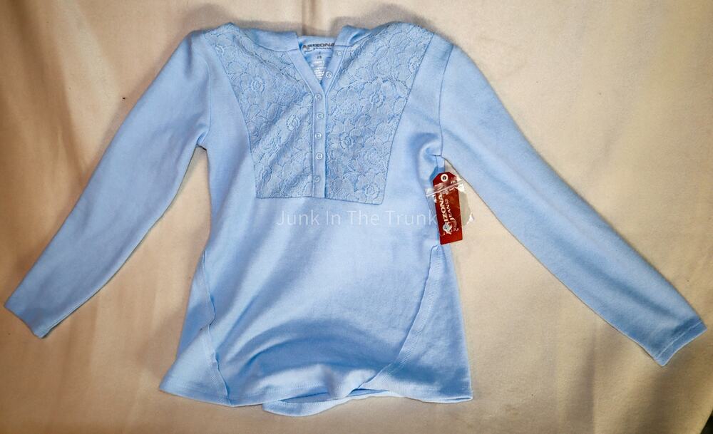 Arizona Light Blue Long Sleeve kids Shirt With A Hood